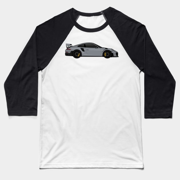 GT2RS Side Silver Baseball T-Shirt by VENZ0LIC